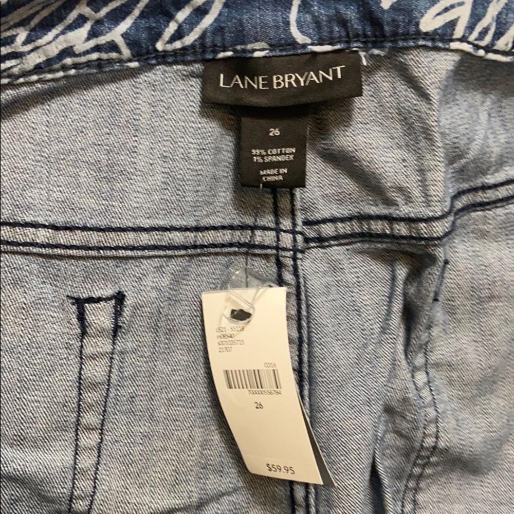 Lane Bryant leaf print Jean Shorts